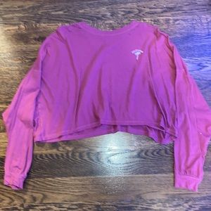 Pink Crop top with the state “California” with a palm tree stitched at the top.